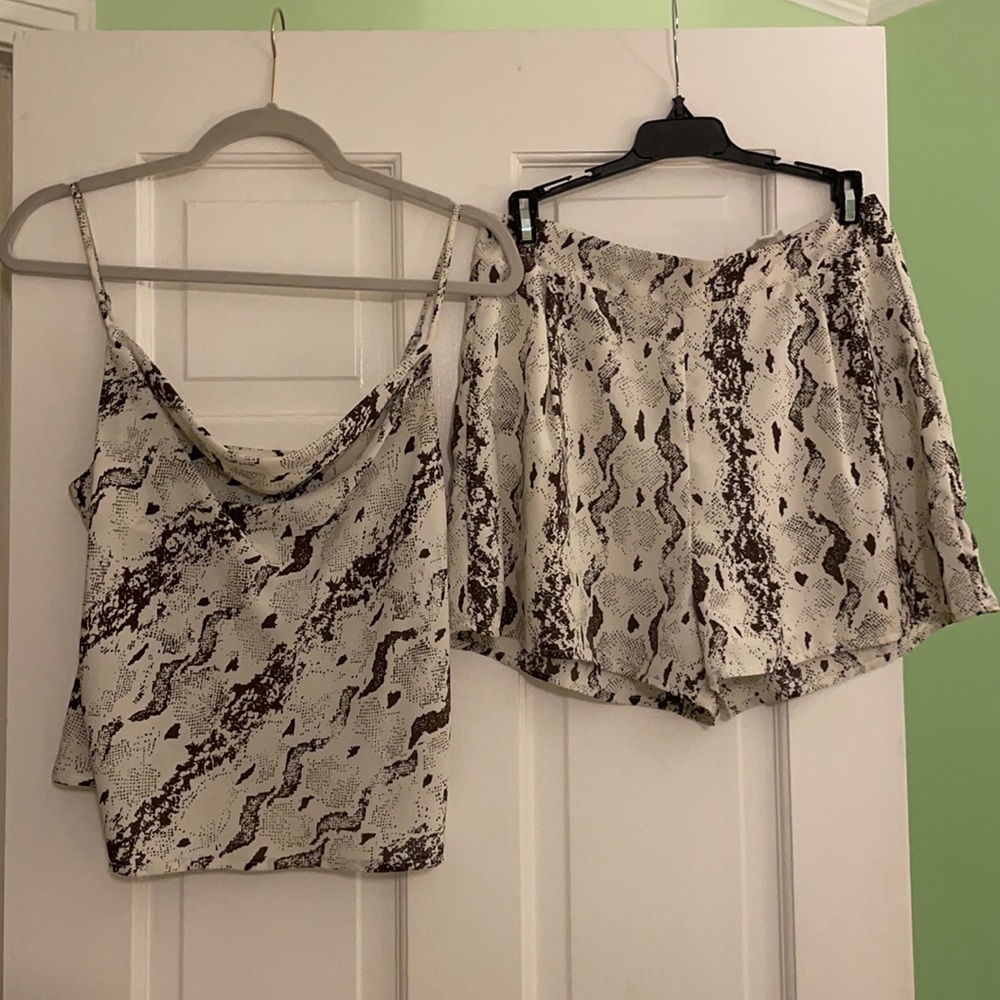 LE LIS Snakeskin Two Piece Set